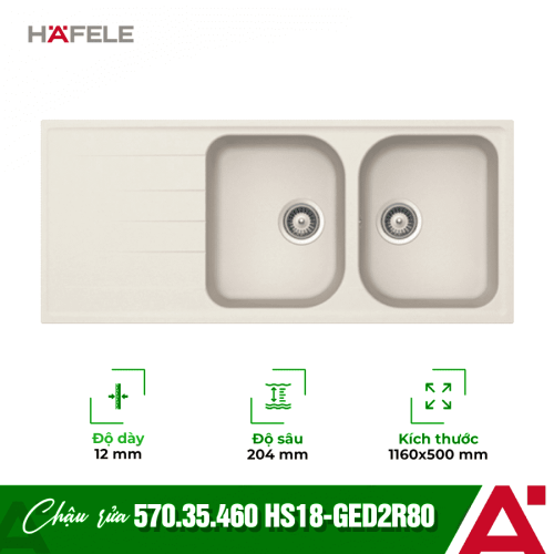 Chậu đá Hafele JULIUS HS-GDD11650 570.35.460