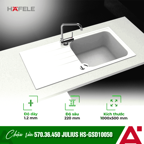 Chậu đá Hafele JULIUS HS-GSD10050 570.36.450