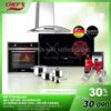 COMBO 37: bếp điện từ Chefs EH-MIX366 + hút EH-CASPIA70T + lò nướng EH-BO1107S + bộ nồi CW5304 2 COMBO EH MIX366 1