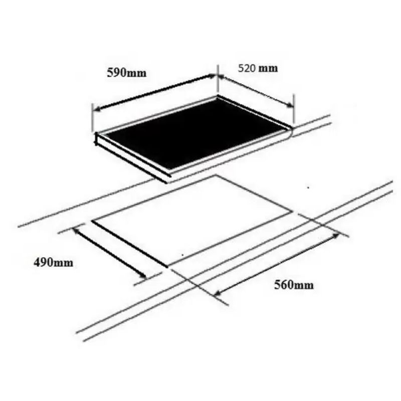 Kích thước bếp từ D’mestik ES603 DKI Kích thước bếp từ D’mestik ES603 DKI