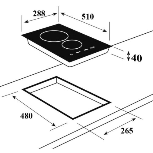 Bếp từ Giovani G-218 DTC 3 Kích thước bếp từ Giovani G-218 DTC