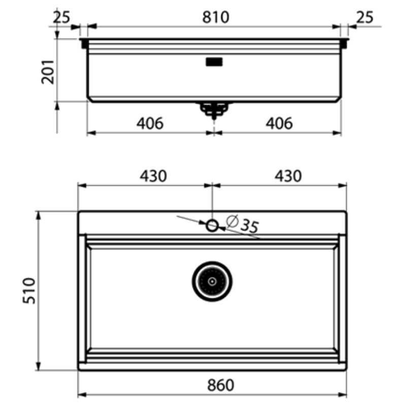Kích thước chậu rửa Artinox LAYER BRP 86 (khay + thớt) Kích thước chậu rửa Artinox LAYER BRP 86 (khay + thớt)