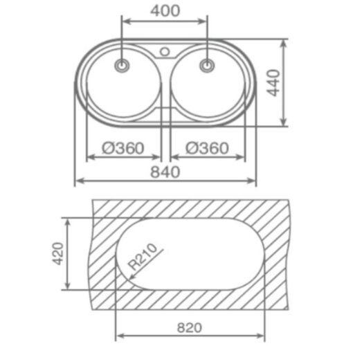 Chậu rửa bát Teka DR 80 2B 3 Kích thước chậu rửa bát Teka DR 80 2B