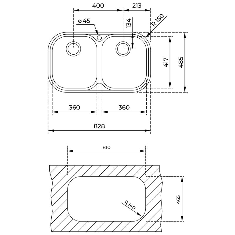 Kích thước chậu rửa bát Teka STYLO 2B Kích thước chậu rửa bát Teka STYLO 2B