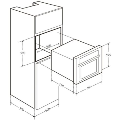 Lò nướng Kocher KOEU-68S08F 3 Kích thước lò nướng Kocher KOEU-68S08F