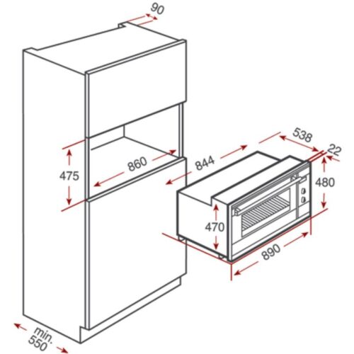 Lò nướng Teka HL 940 3 Kích thước lò nướng Teka HL 940