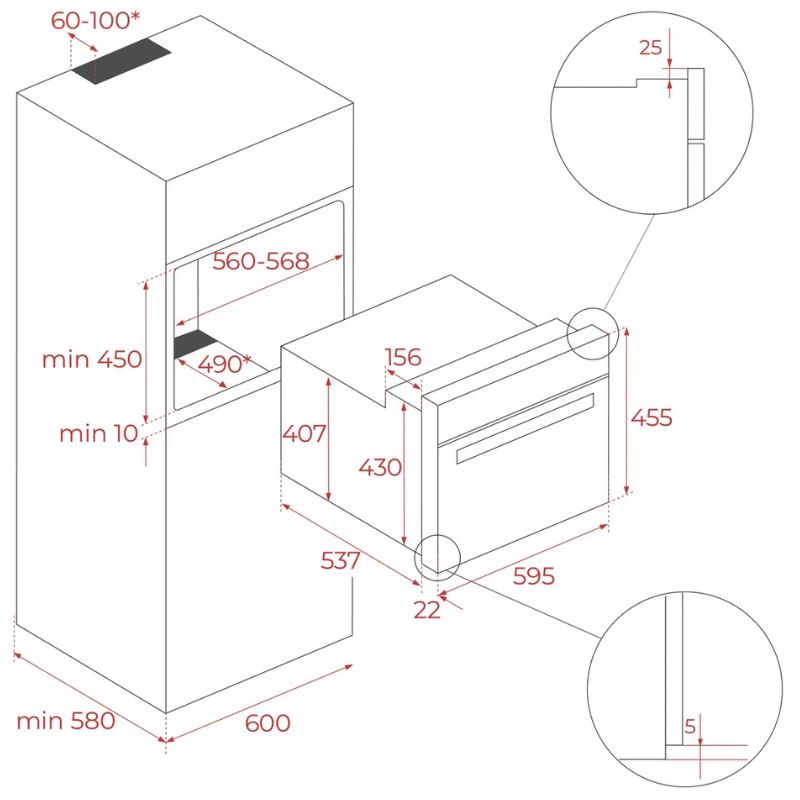 Kich thước lò nướng Teka HLC 840 Kich thước lò nướng Teka HLC 840