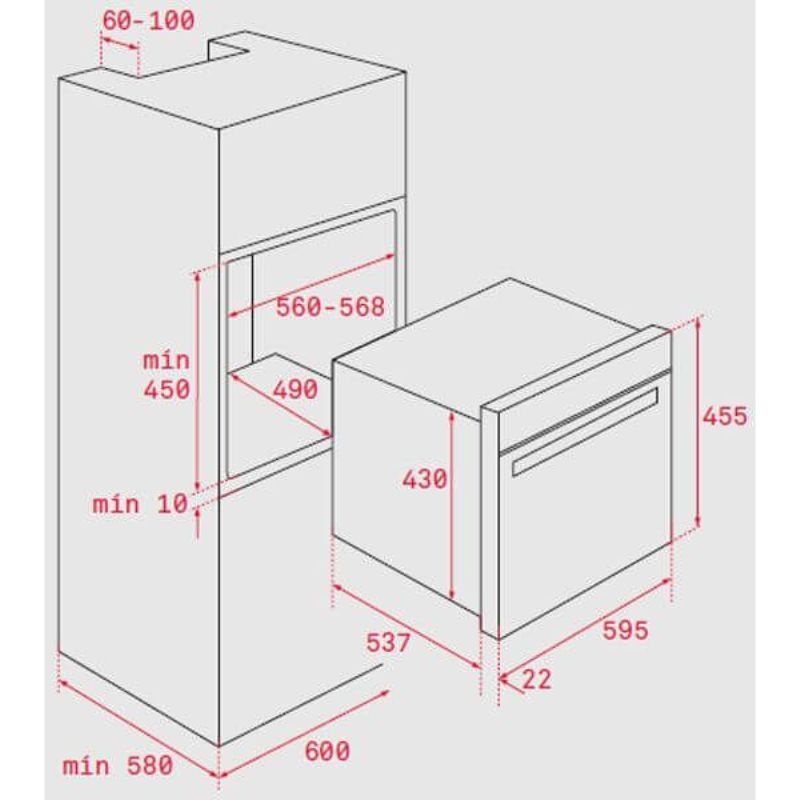Kích thước lò nướng Teka MLC 844 Kích thước lò nướng Teka MLC 844