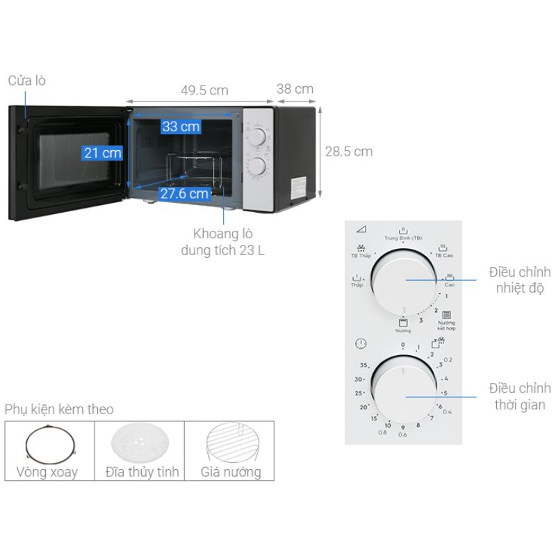 Kích Thước Lò Vi Sóng Electrolux EMG23K38GB Kích Thước Lò Vi Sóng Electrolux EMG23K38GB