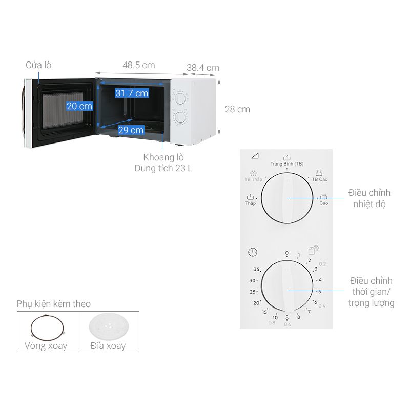 Kích Thước Lò Vi Sóng Electrolux EMM23K18GW Kích Thước Lò Vi Sóng Electrolux EMM23K18GW