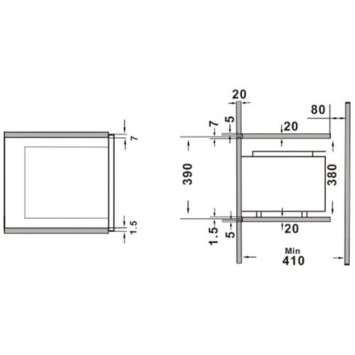 Lò vi sóng kết hợp nướng Electrolux EMSB25XG 4 Kích thước lò vi sóng kết hợp nướng Electrolux EMSB25XG