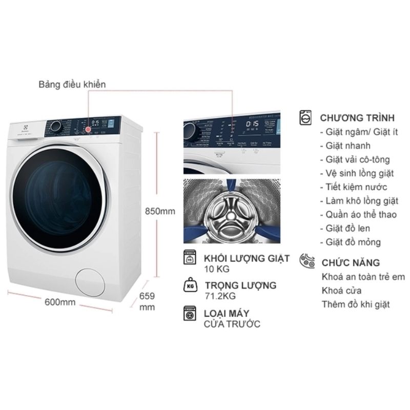 Kích Thước Máy Giặt Electrolux EWF1024P5WB Kích Thước Máy Giặt Electrolux EWF1024P5WB