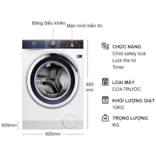 Máy giặt Electrolux EWF1042BDWA 5 Kích thước máy giặt Electrolux EWF1042BDWA