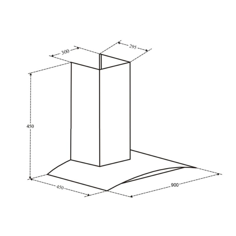 Kích thước máy hút khói khử mùi gắn tường Eurosun EH-70K06 Kích thước máy hút khói khử mùi gắn tường Eurosun EH-70K06