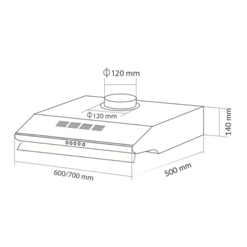 Máy hút khử mùi âm tủ Eurosun EH-60C05D 3 Kích thước máy hút khử mùi âm tủ Eurosun EH-60C05D
