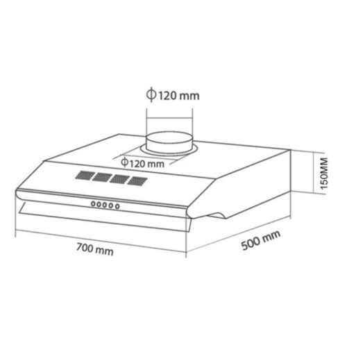 Máy hút khử mùi âm tủ Eurosun EH-70C05D 3 Kích thước máy hút khử mùi âm tủ Eurosun EH-70C05D