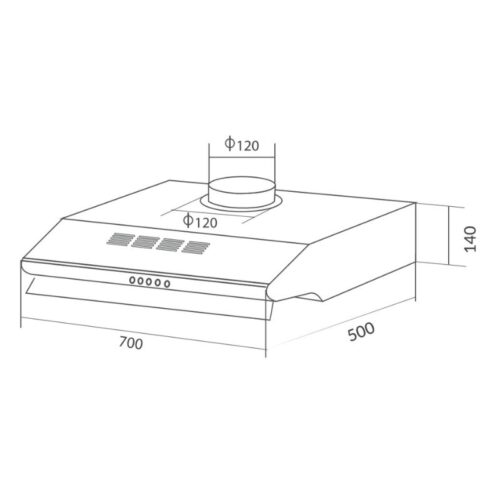 Máy hút khử mùi âm tủ Eurosun EH-70C05N 3 Kích thước máy hút khử mùi âm tủ Eurosun EH-70C05N