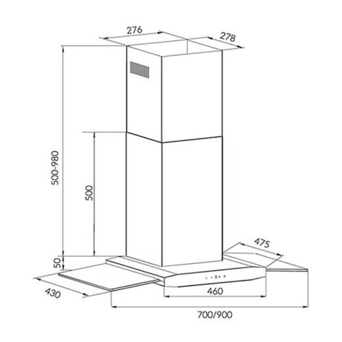 Máy hút khử mùi Eurosun EU-70AF82 3 Kích thước máy hút khử mùi Eurosun EU-70AF82