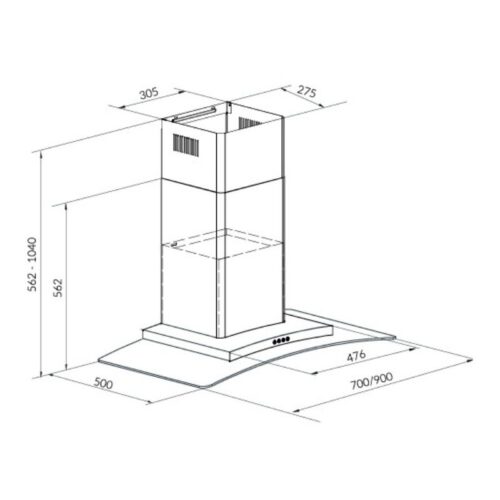 Máy hút khử mùi Eurosun EU-90AF81 3 Kích thước máy hút khử mùi Eurosun EU-90AF81
