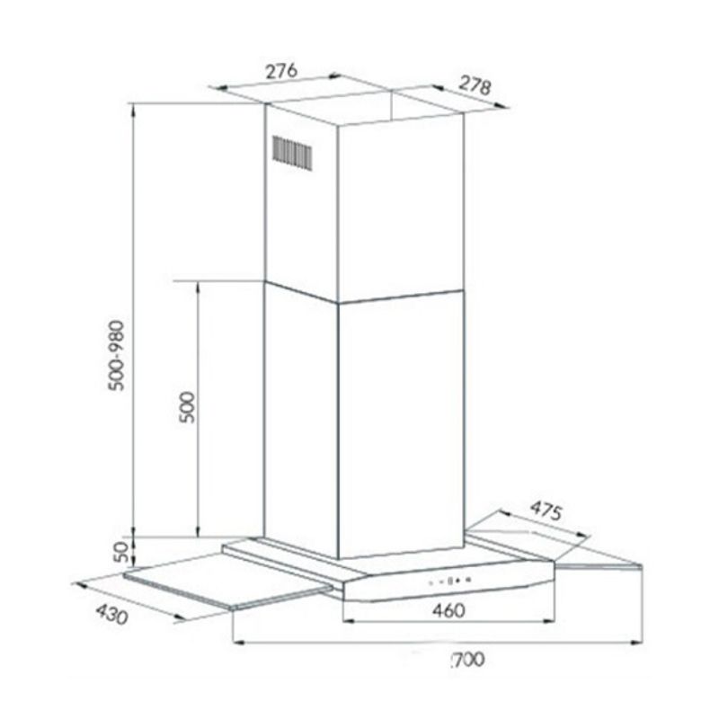 Kích thước máy hút khử mùi Eurosun EU-90AF82 Kích thước máy hút khử mùi Eurosun EU-90AF82