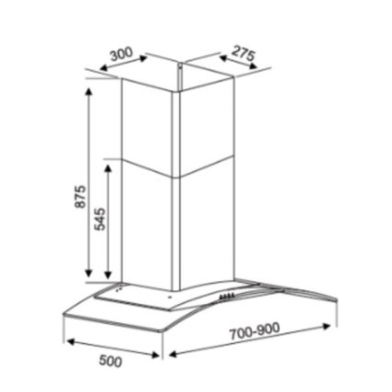 Kích thước máy hút khử mùi Kocher K-8890 90cm Kích thước máy hút khử mùi Kocher K-8890 90cm