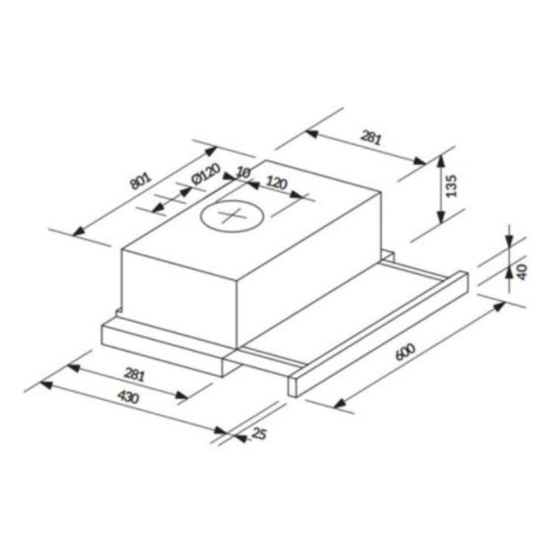 Kích thước máy hút mùi âm tù telescopic 90cm Rosieres RHT9324 IN Kích thước máy hút mùi âm tù telescopic 90cm Rosieres RHT9324 IN