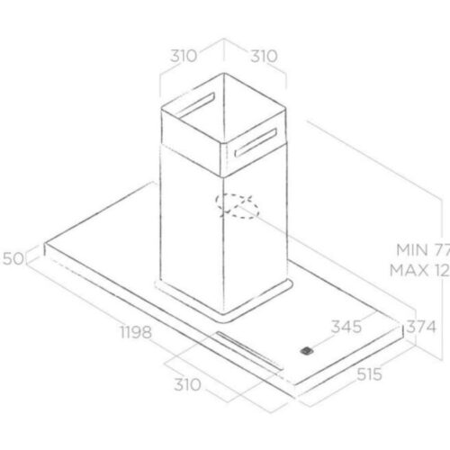 Máy hút mùi Elica BIO ISLAND WH/A/120X53 ROVERE 3 Kích thước máy hút mùi Elica BIO ISLAND WH/A/120X53 ROVERE
