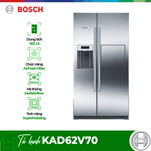 Tủ lạnh Bosch Side by side KAD62V70 Cánh Inox