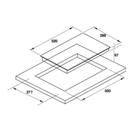 Bếp điện Domino Hafele HC-R302D 536.61.670 3 Kích thước bếp điện Domino Hafele HC-R302D 536.61.670