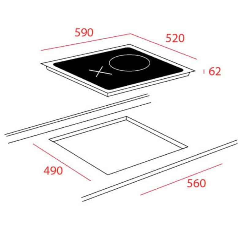 Kích thước của Bếp điện từ Teka HIS 6021S Kích thước của Bếp điện từ Teka HIS 6021S