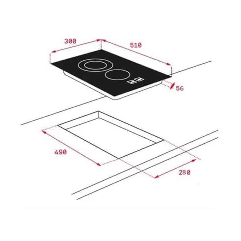 Kích thước Bếp điện từ TEKA IZS 34600 DMS Kích thước Bếp điện từ TEKA IZS 34600 DMS