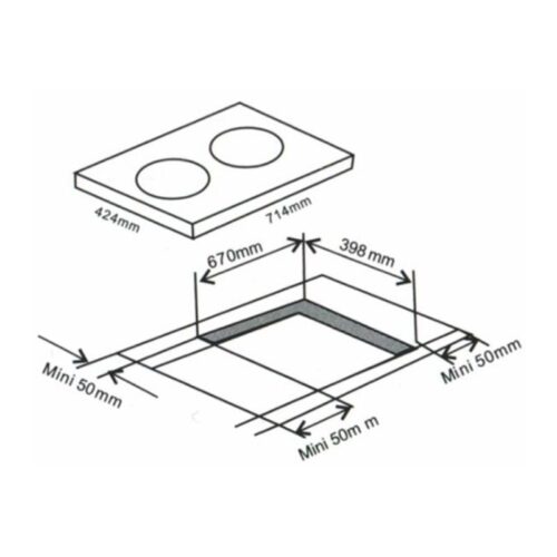 Bếp từ Arber AB370 3 Kích thước Bếp từ Arber AB370