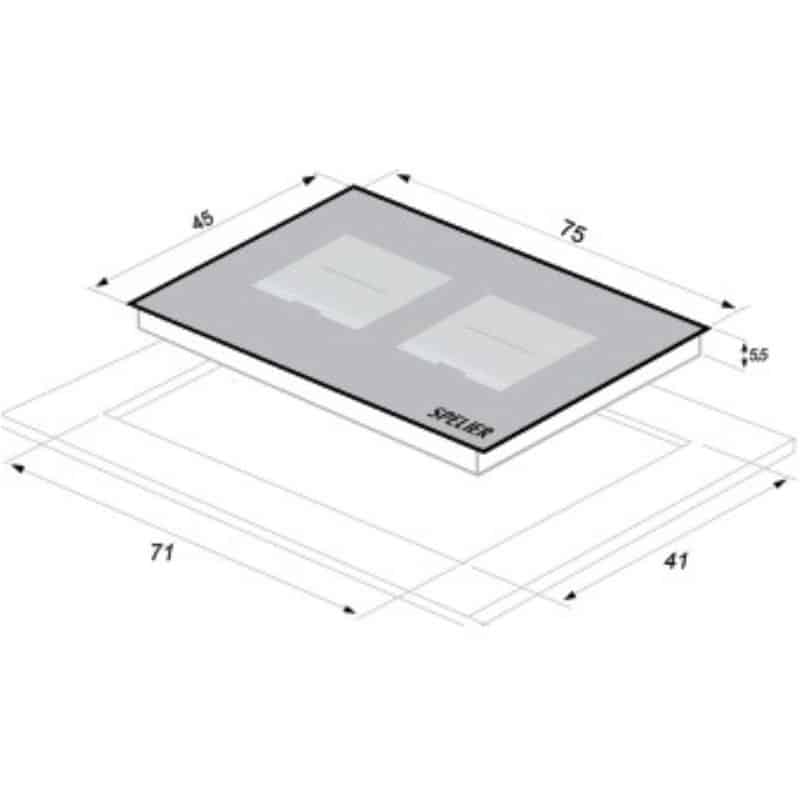 Kích thước của Bếp từ đôi Spelier SPE- IC1088 EG Kích thước của Bếp từ đôi Spelier SPE- IC1088 EG