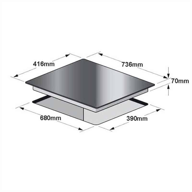 Kích thước bếp từ Eurosun EU-T218 Kích thước bếp từ Eurosun EU-T218