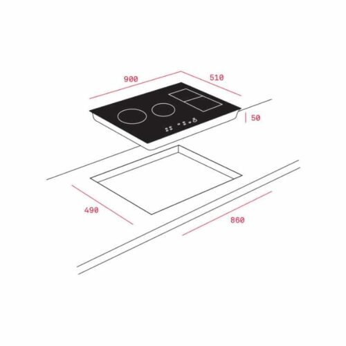 Bếp Từ Teka IRF 9480 TFT TABLET 4 Kích thước của Bếp Từ Teka IRF 9480 TFT TABLET