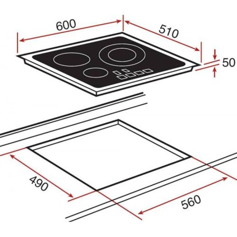 Kích thước của Bếp từ Teka IRS 631 Kích thước của Bếp từ Teka IRS 631