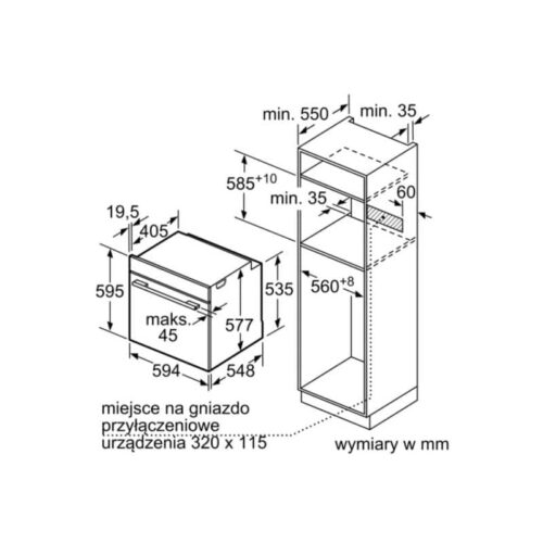 Lò nướng Bosch HBG636NS1 7 Kích thước lò nướng Bosch HBG636NS1