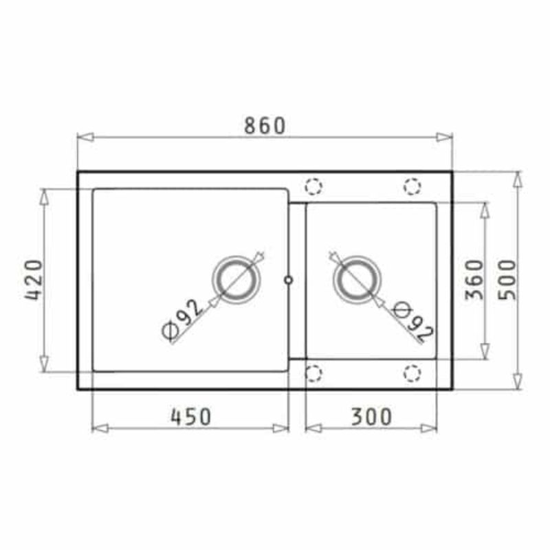 Kích thước chậu rửa chén bát Hafele HS G8650 565.88.501 Kích thước chậu rửa chén bát Hafele HS G8650 565.88.501