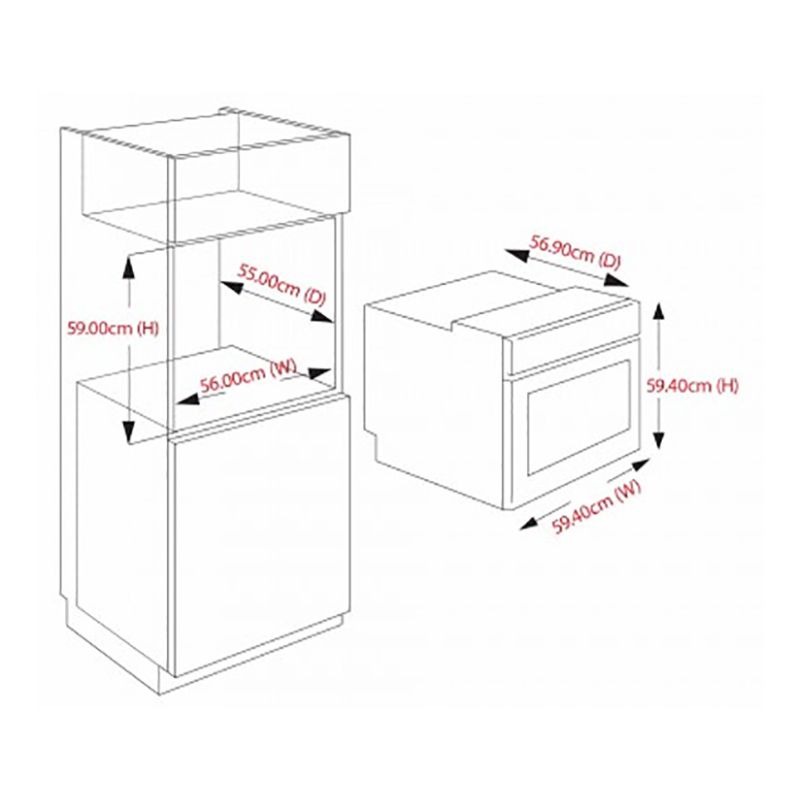 Kích thước lò nướng âm Electrolux EOC5400AOX Kích thước lò nướng âm Electrolux EOC5400AOX