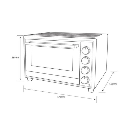 Lò Nướng để Bàn Electrolux EOT5622XFG 3 Kích thước lò Nướng để Bàn Electrolux EOT5622XFG