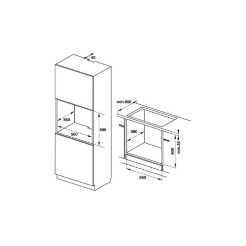 Lò nướng điện độc lập Hafele HO-F38A 538.01.210 3 Kích thước lò nướng điện độc lập Hafele HO-F38A 538.01.210