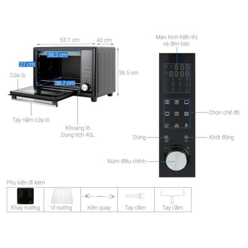Lò nướng Electrolux EOT40DBD 4 Kích thước lò nướng Electrolux EOT40DBD
