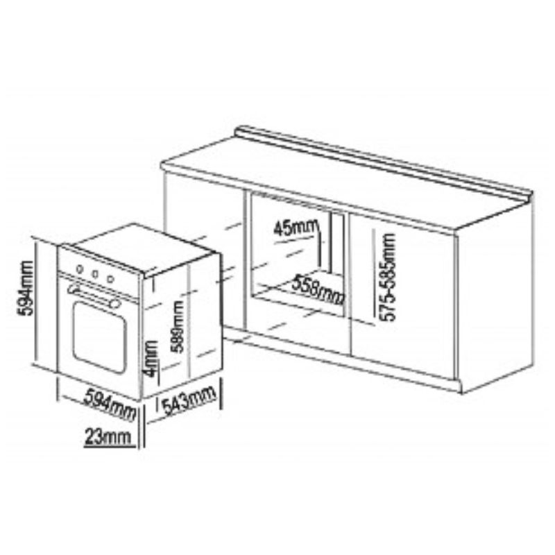 Kích thước lò nướng Faster FS1011G Kích thước lò nướng Faster FS1011G