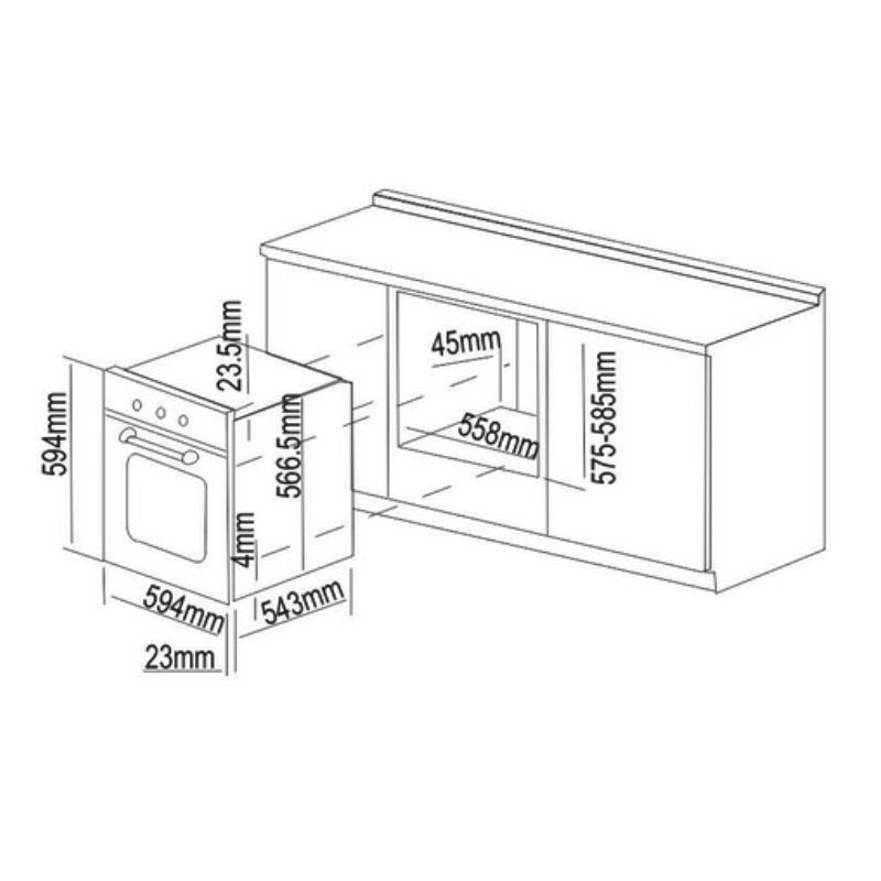 Kích thước lò nướng Faster FS401IG Kích thước lò nướng Faster FS401IG