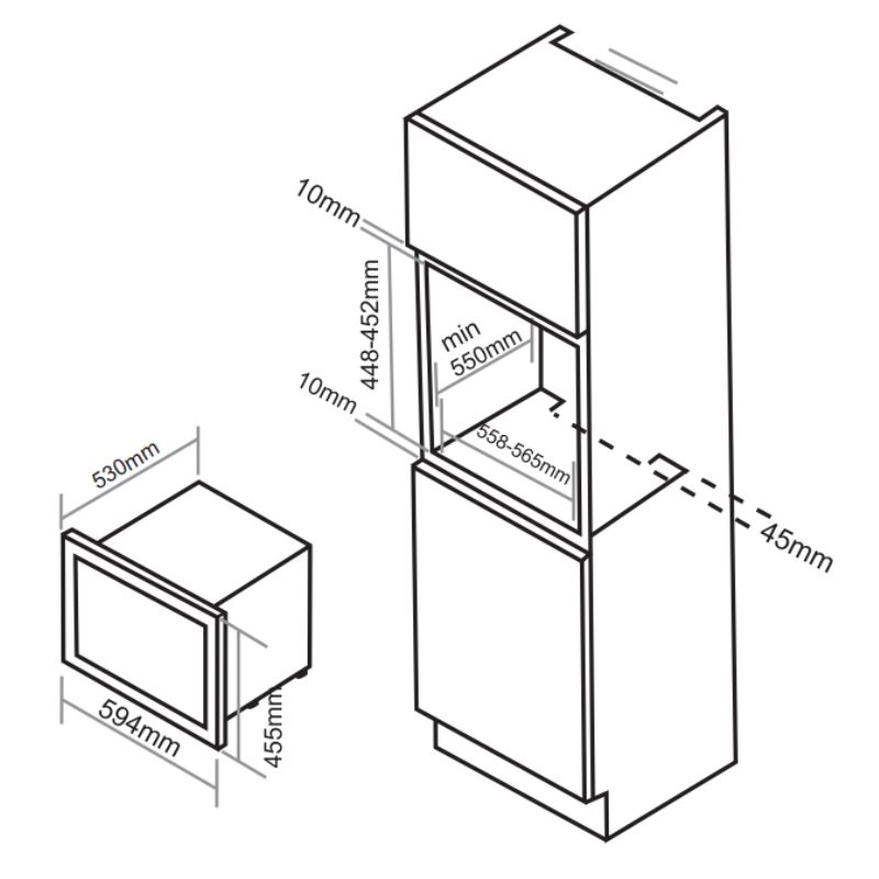 Kích thước lò nướng hấp Faster FSG 35 SMART Kích thước lò nướng hấp Faster FSG 35 SMART