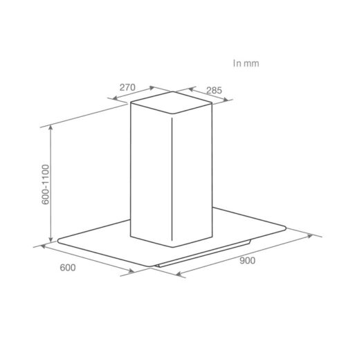 Máy hút mùi Brandt AD1188X 3 Kích thước máy hút mùi Brandt AD1188X