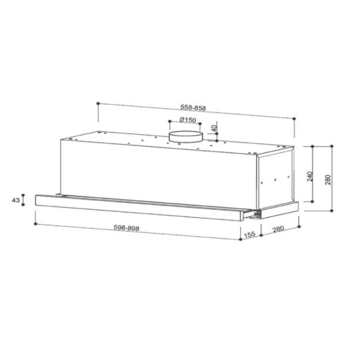 Máy hút mùi Brandt AT1490X 3 Kích thước máy hút mùi Brandt AT1490X