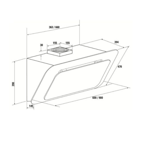 Máy hút mùi Brandt BHV6961B 3 Kích thước máy hút mùi Brandt BHV6961B