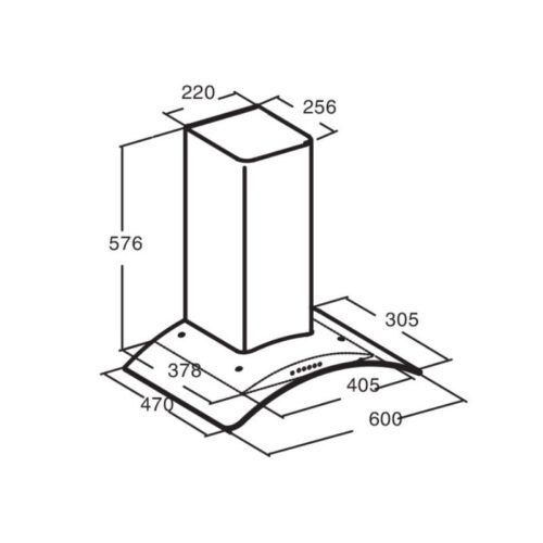 Máy hút mùi Cata CN-600 GLASS 5 Kích thước máy hút mùi Cata CN-600 GLASS