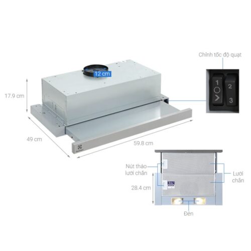 Máy hút mùi Electrolux LFP316S 4 Kích thước máy hút mùi Electrolux LFP316S